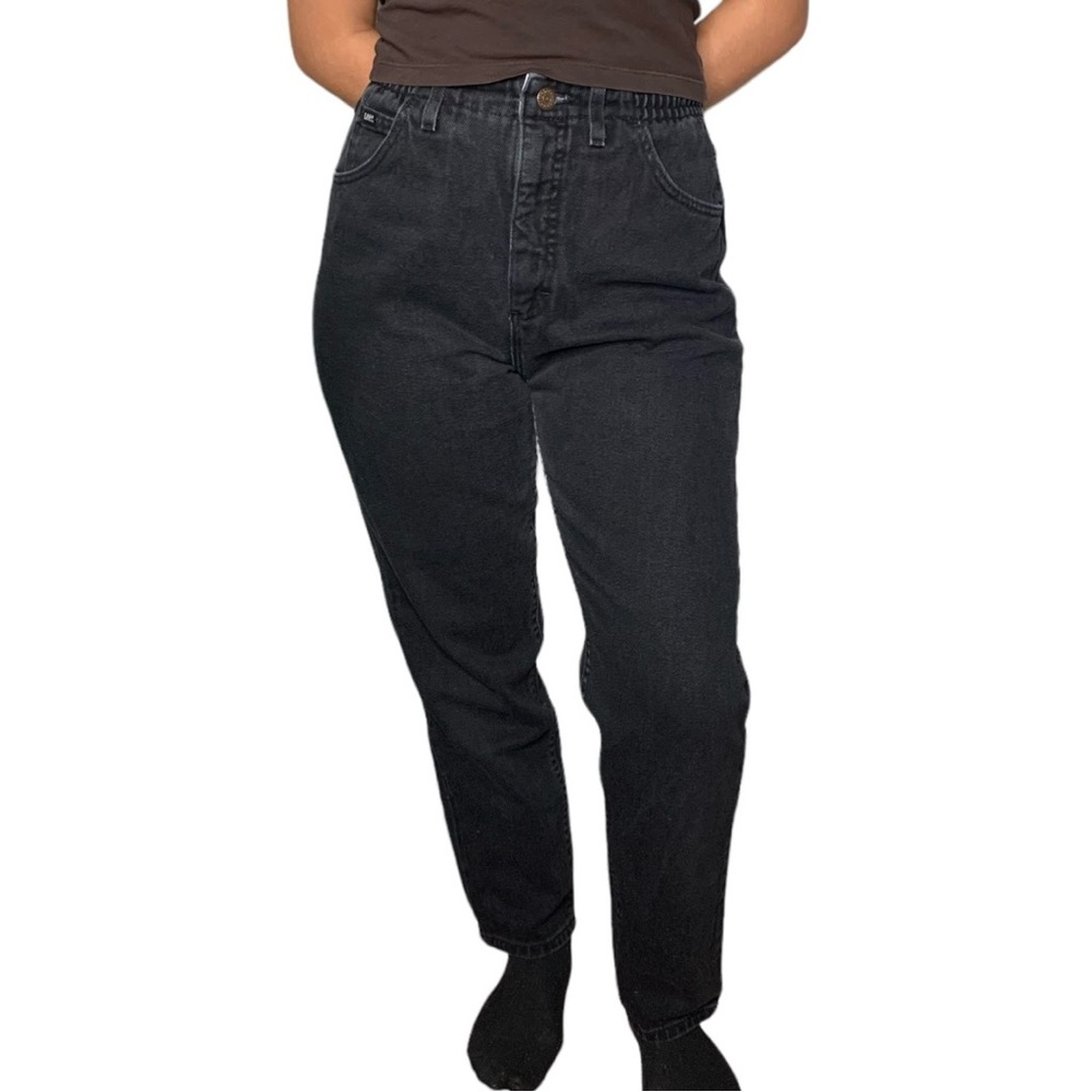 Vintage Lee Black Jeans Elastic Waist | Size 28